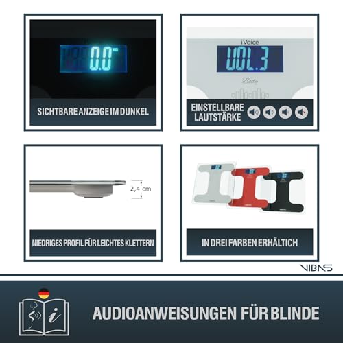 Sprechende Personenwaage VIBAS iVoice Body für blinde Nutzer