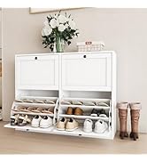 Scarpiera In MDF Melaminico Con Ante A Ribalta - 3 Ante Bianche, Doppia Profondità - Foto 4