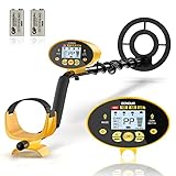 Metal Detector for Adults & Kids- Waterproof Higher Accuracy Metal Detectors with LCD Display, Adjustable Stem, 3 Modes, 8' Detection Depth, 8.5' Search Coil for Treasure Hunting - GC1072
