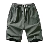 XiAOHESHop Jogger,Shorts Herren Schlichte Festliches Mit Schlitz Lässige Elastische Taille Lässige Male Trainieren Polyester Straight Lässig Gemütlich Stretch Übergrössen