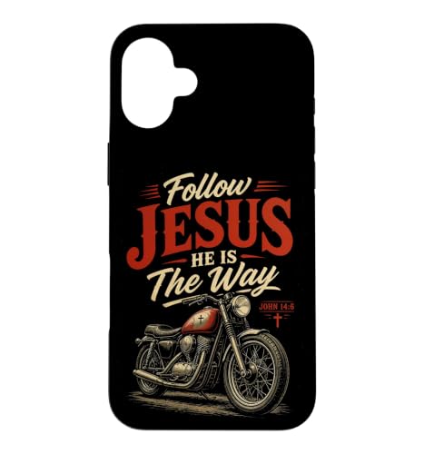 Follow Jesus He is the Way Christian Motorcycle Gospel Biker �X�}�z�P�[�X iPhone 16 Plus �p