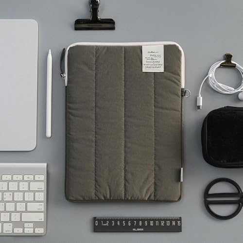 Image of Monolike Archive 247 Cushion Tablet Pouch 11inch, Gray - Padded Protective Sleeve for iPad Pro /Air, Soft Vintage Style Case