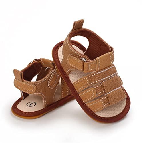 Timatego Infant Baby Boys Girls Summer Sandals Soft Sole Anti-Slip Newborn Toddler First Walkers Crib Athletic Shoes(0-18 Months)(6-12 Months Infant 15 Brown) #TOP2