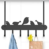 Over The Door Hook Heavy Duty Over Door Hanger Hanging Towel Organizer, 6 Hook Easy Installation Organizer for Towel, Coat, Bag, Robe - Living Room, Cloakroom, Bathroom Bird Pattern Cute Hooks