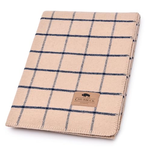 Image of 100% Wool Blanket Camping, 60 inchx84 inch Large Warm Blankets for Winter, Scotch
