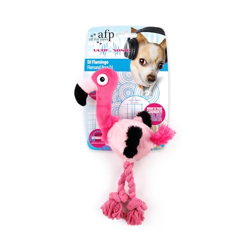 ALL FOR PAWS Ultrasonic Silent Squeaker Dog Toy, Quiet Puppy Toy Comfort Plush Toy Dog Cuddle Toys, Squeakerless Dog Toy with Cute Animal Designs, Ideal for Home and Office