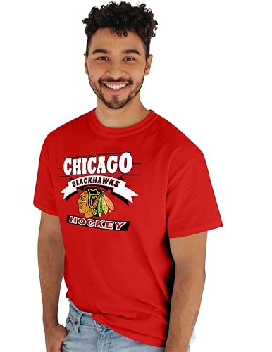 Chicago Blackhawks NHL Officially Licensed T-Shirt Retro 90's Hockey Team Color, X-Large