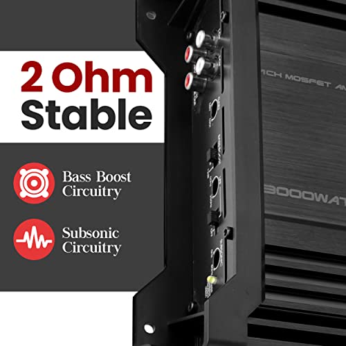 image for Lanzar Amplifier Car Audio, Amplifier Monoblock, 1 Channel, 3,000 Watt