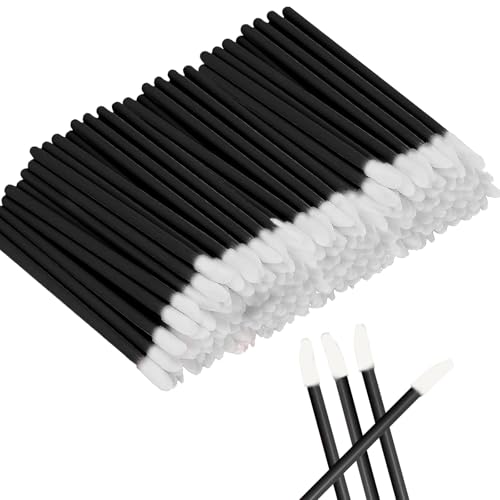200 Pcs Lip Brush Wands, Lipstick Applicator, Lip Gloss Concealer Brushes for Lips Eyes and Makeup Application Black