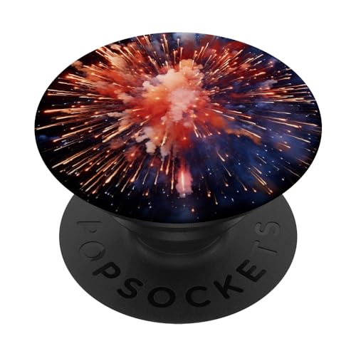 Fireworks Display Firecrackers Pyrotechnic PopSockets Swappable PopGrip, Black