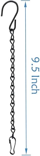 Miniatura 6 de YINGFENG Paquete de 10 cadenas colgantes negras de 9.5 pulgadas, colgadores de plantas de jardín para colgar comederos de pájaros, vallas