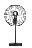 Fischer & Honsel | Tischleuchte, Drops | schwarz| Metallschirm| schwarz| H: 45,00 cm, D: 25,00 cm| mit Schnurschalter| 1x E27 max. 40 Watt | 50583