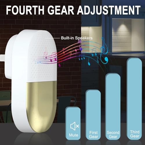 Image of Ash & Roh Digital Smart Wireless Door Bell Waterproof with Receivers 200m Range Colorful Lights Easy Plug & Play Installation Perfect for House, Villa, Office & Shops (White Two Bell One Receivers)