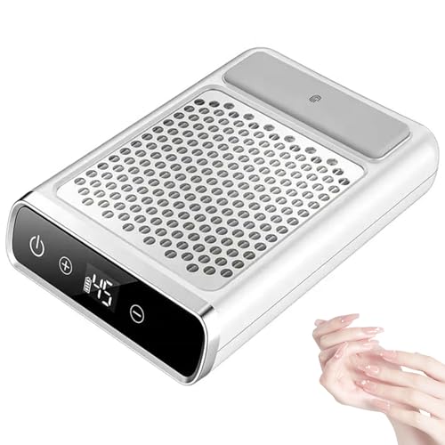 Aspirador de uñas de 80W y 4 ventiladores, colector recargable de 4500RPM con 3 niveles de succión
