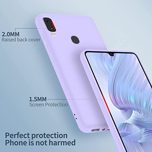 Image of DIZORO Microfiber Candy Case Compatible for Samsung Galaxy A20 /A30, Shockproof Slim Back Cover Liquid Silicone Bumper Camera Protective Phone Cover (Purple)