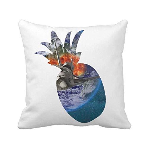 Coussin espace et spacecraft coloré avec fermeture éclair invisible lavable