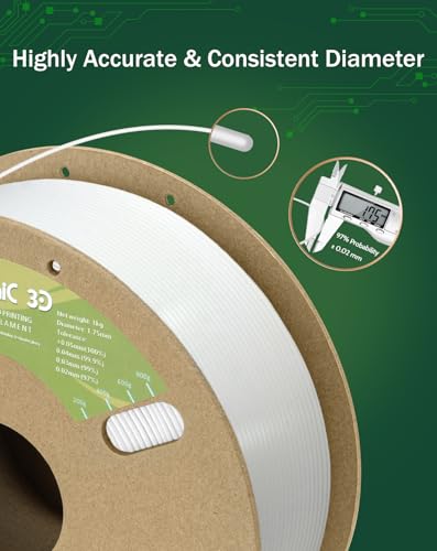 Image of DURAMIC 3D PLA Filament Basic for 3D Printer Neatly Wound Easy Printing | 3D Printing Filament 1.75mm, Dimensional Accuracy + /- 0.02 mm, Fit Most FDM 3D Printers 1KG PLA Seashell White