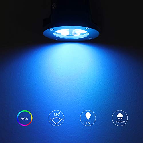 Ourleeme Rgb Landscape Lights, Outdoor Spotlight With Stake,Lawn Flood Light 12W, Waterproof Led Flood Lights,Color Changing Spotlight With Remote Control For Garden,Yard 85-265V (1 Pc) #TOP3