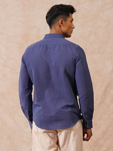 Image of WROGN Men's Linen Blend Shirt | Solid Styles | Slim Fit