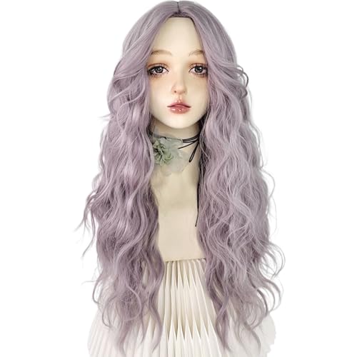 Perruque de cheveux longs bouclés violets idéale pour vos soirées et festivals