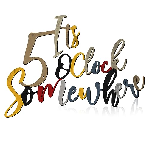 La Mejor Selección de Barra bar salón - los más vendidos. 37 Letreros de barra de metal para decoración del hogar, bar de texto 'It's 5 O'clock Somewhere Word Sign' de 10 x 15 pulgadas, estilo retro, decoración de pared, color negro, para...