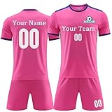 OPUTWDF Custom Soccer Jerseys for Kids Adult with Name Team Logo Personalized Soccer Uniforms for Kids Boy Girl Men Women