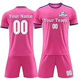 OPUTWDF Custom Soccer Jerseys for Kids Adult with Name Team Logo Personalized Soccer Uniforms for Kids Boy Girl Men Women