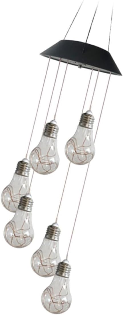 Yardwe Solar Wind Chime Light Outdoor Hanging Lamp Color-Changing Bulbs for Garden Patio Decor Dusk to Dawn Auto Shell Design