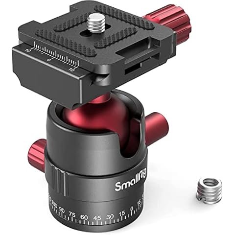 SMALLRIG 360° Kugelkopf mit 1/4 Zoll Schraubbefestigung Aluminium Mini Stativkopf für Canon/für Sony/für Nikon/für Panasonic/für DSLR Kamera/für GoPro/Smartphones Cover