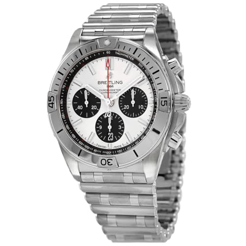 Breitling Chronomat B01 42 Chronograph Automatic Silver Dial Men's Watch AB0134101G1A1