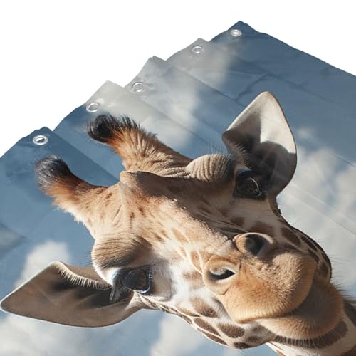Rideau de douche original girafe imperméable avec crochets 182.9 cm - 4