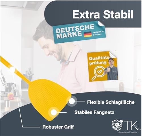 TK Gruppe Timo Klingler 10 x łapka na muchy, packa na muchy i inne owady, różne kolory, elastyczna