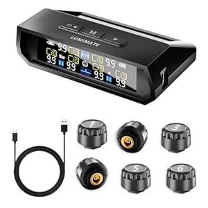 RV Tire Pressure Monitoring System -TPMS 2025 Upgrade Tire Pressure Monitor with 6 Sensors,Solar Charge & Color LCD Display, 0-9.9BAR/144PSI Range, 6 Alarm Modes for RV/Trailer/Truck IP67