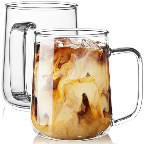 Juego de 2 tazas grandes de vidrio de 24 oz miniatura 1