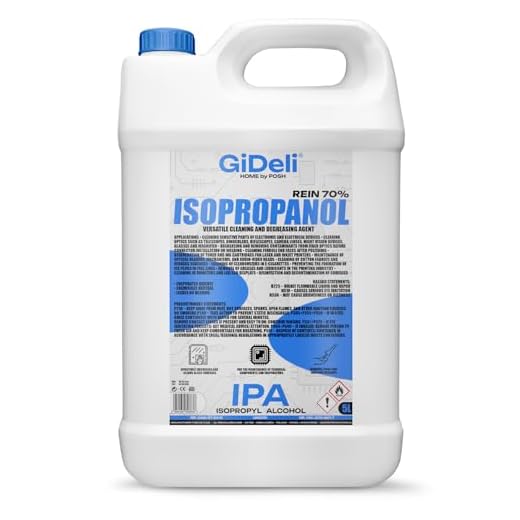 GiDeli Isopropanol 70% 5 litros limpiador de alcohol isopropílico alto porcentaje IPA alcohol limpiador para la limpieza de componentes electrónicos, lentes y pantallas