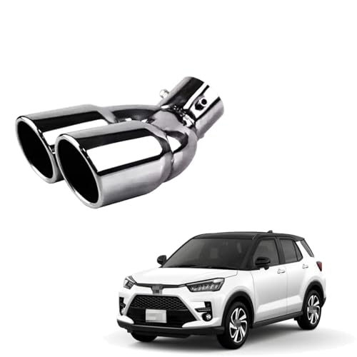 に適用 新型トヨタ ライズ RAIZE A20#A / A210A 2019.11〜現行 テールスロート ステンレス鋼 マフラーカッター テールスロート 車の排気 排気管 軽自動車 乗用車 装飾アクセサリー 外装パーツ簡単取付(シルバー,曲がった)