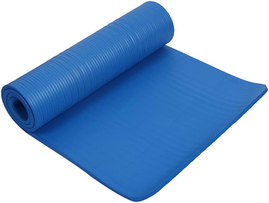 Extra Thick High Density Tear Yoga Mat for Women Exercise Mat for Yoga Pilates and Workout Routines Blue with Carrying