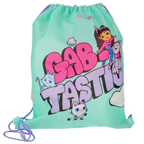 sarcia.eu Gabby’s Dollhouse Bolsa de zapatos para EDUCACIÓN FÍSICA, bandolera escolar para niñas 32x38 cm Bolsa de Gimnasia infantil Mochila con Cordón Bolsa de deporte niño niña (Gabby’s Dollhouse)