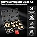 11Pcs Brass Router Bushing Guide Set, Router Template Guide with Lock Nut Adapter, Compatible with Porter Cable Style Router Sub-Bases, for Dovetailing, Cut Out Work & Woodworking Router Accessories
