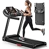 UMAY Treadmill with Heart Rate Sensor, Treadmills for Home Foldable with 3.0HP Quiet Brushless, Dual Cushion System, 14KM/H, Holder for Cup & Phone