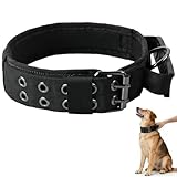 Collar Táctico Perro,4,5cm de Ancho Collar para Perros Grandes, Ajustable,Collares Perros Grandes para Perro Grande y Medianos,Prevención de Tirones,con Bandas Reflectantes (Negro, XL)