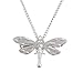 Joji Boutique Steampunk Collection: Mix-tone Dragonfly Pendant Necklace, Silver, One size