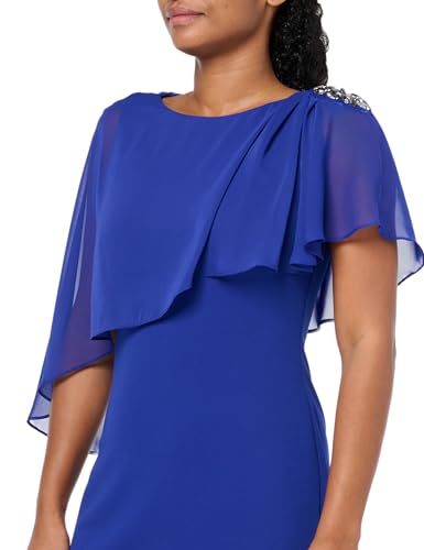 Image of Jessica Howard Women's Sleeveless Boat Neck Chiffon Caped Sheath Maxi Dress