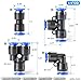 TAILONZ PNEUMATIC 1/4 Inch od Push to Connect Fittings Pneumatic Fittings Kit 10 Spliters+10 Elbows+10 tee+10 Straight (40 pcs)