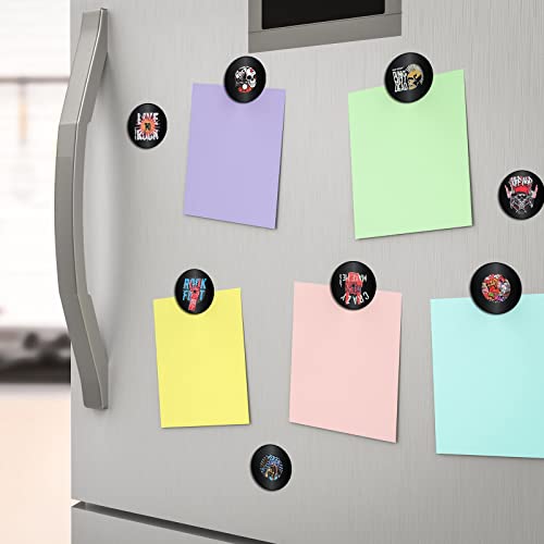 12Pcs Vinyl Record Fridge Magnet Rock Style Refrigerator Magnets,Strong Magnetic Hip-Hop Sticker Decor For Crafts Kitchen Cabinet Dishwasher Office Whiteboard #TOP7