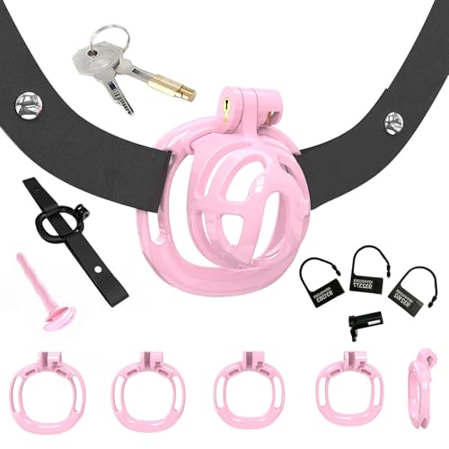 Mens Flat Penis Cage Set -USGA27M1Z，M1P-Pink, B:Same&Cheaper