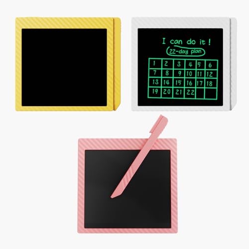 DPEDUAI Magnetic LCD Writing Pad – Reusable 3-Color Task Management System for Office Desk, Whiteboard & Fridge – Dust-Free Erasable Notes, Lightweight 38g, 7-Day Returns(3-Pack)