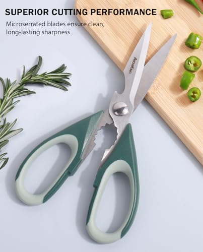 Kitchen Shears Scissors Food Scissors, 9.0 inch Scissors All Purpose with Protective Sheath, Dishwasher Safe Stainless Steel Scissors with Comfort Grip, Ideal for Everyday Use - Thumbnail 5
