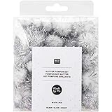 Glitter Pompom Set POMPOMSET Silber Glitter