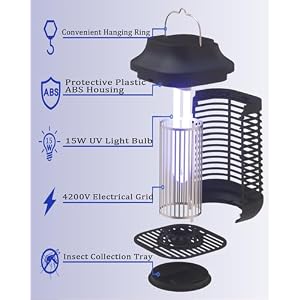 Bug Zapper for Outdoor and Indoor,3-Meter Power Cord with Switch,Waterproof 4200V Mosquito Repellent,Bug Zapper outdoor for Home Backyard, Patio Bug Zapper for Outdoor and Indoor,3-Meter Power Cord with Switch,Waterproof 4200V Mosquito Repellent,Bug Zapper outdoor for Home Backyard, Patio